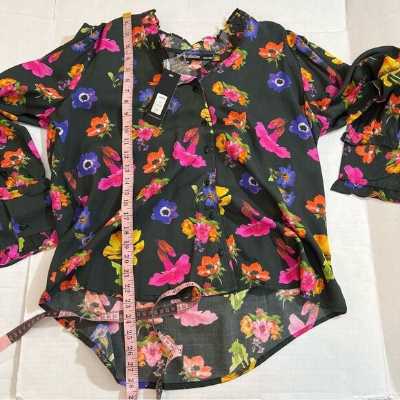 NWT Tolani Collection Women's Black Floral Button-Front Top | Size M - Picture 8 of 8